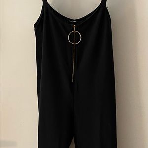 Black suspender pants